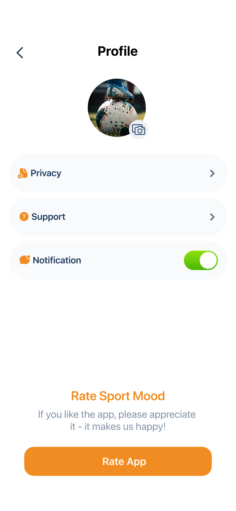 Profile screen